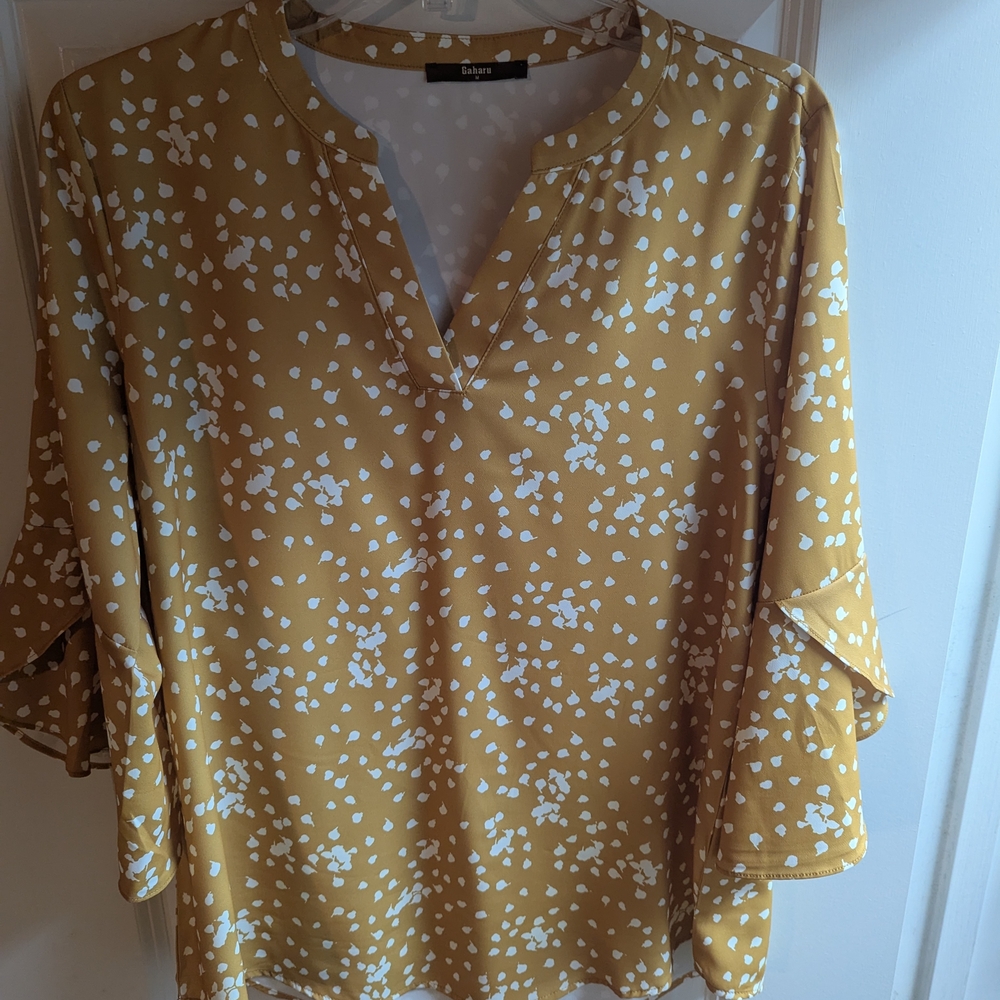 Daisy Mustard Floral Blouse